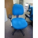 Adjustable Rolling Light Blue Office Task Chair w Arms